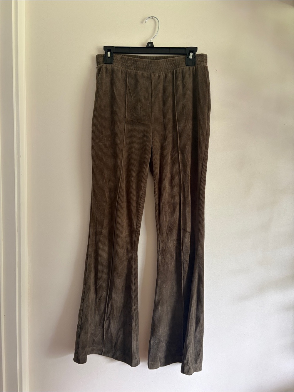 Aerie Corduroy Flare Pants in Olive Brown